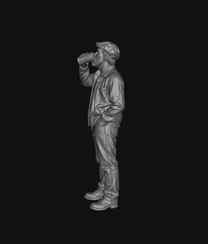 SW9568 People Drinking Thin Male 4 1:35/1:32 Scale 'Hand Painted'