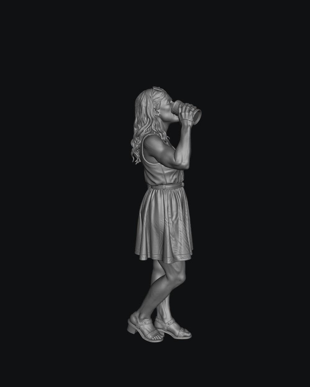 SW9568 People Drinking Thin Female 5 1:35/1:32 Scale 'Hand Painted'