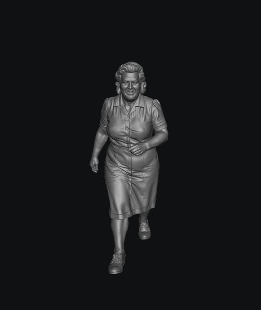 SW9567 1940 Plump Happy Female Walking C 1:35/1:32 Scale 'Hand Painted'