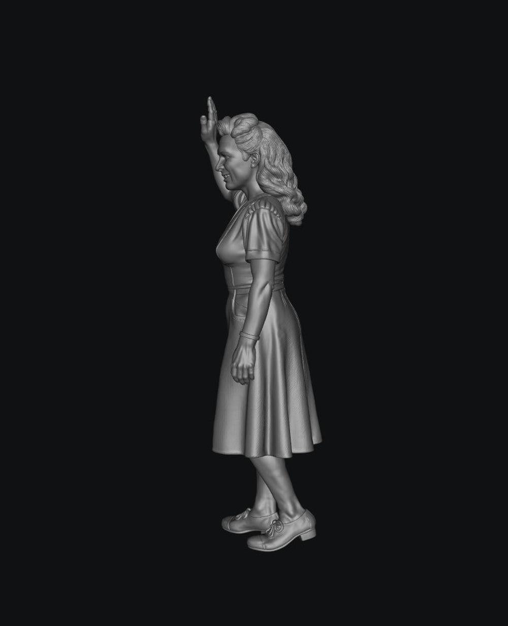 SW9567 1940 Female Waving D 1:35/1:32 Scale 'Hand Painted'