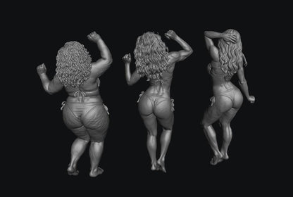 SW9593 3 dancing Bikini Girls 1:35/1:32 Scale 'Hand Painted'