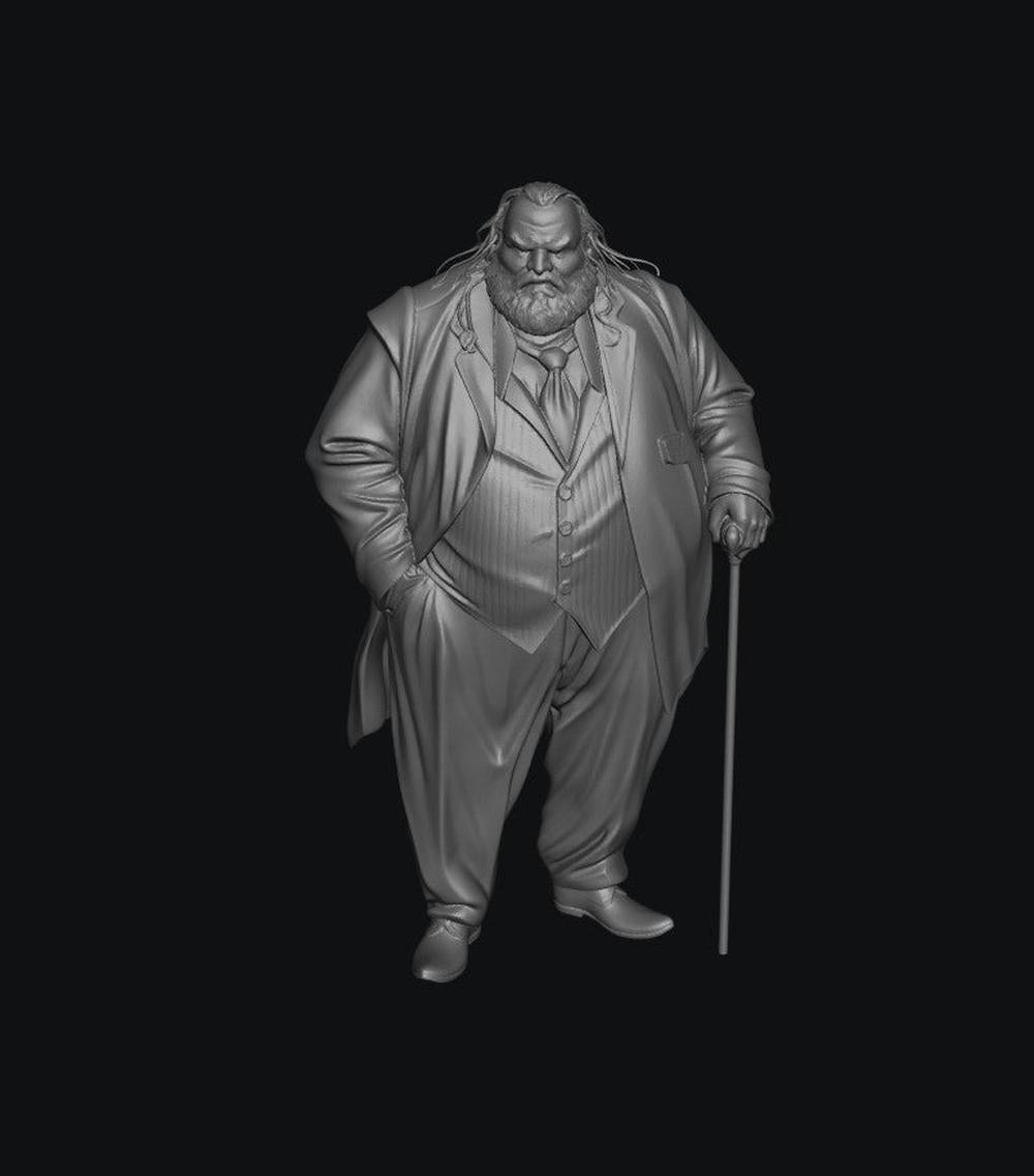 SW3076 Portly Older gentleman with Cane 1:35/1:32 Scale 'Hand Painted'