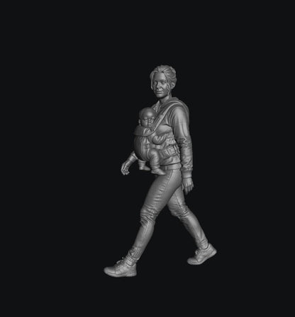 SW8300 Mum Carrying Baby in Harness 1:35/1:32 Scale 'Hand Painted'