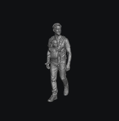 SW8300 Dad Carrying Baby in Harness 1:35/1:32 Scale 'Hand Painted'