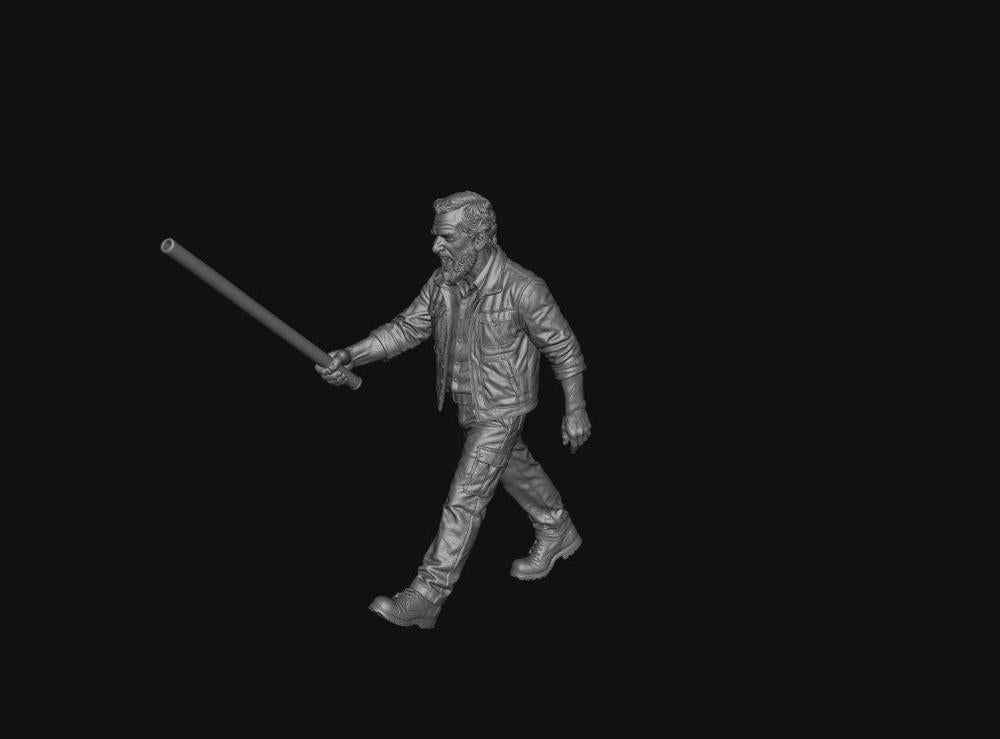 SW8327 Male Farmer Shouting and Waving Polypipe to Get Cows Moving 1:35/1:32 Scale 'Hand Painted'