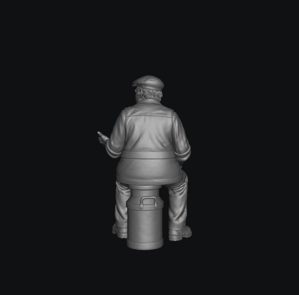 SW8333 Male Farmer Sitting on Milk Churns Chatting 3 1:35/1:32 Scale 'Hand Painted'