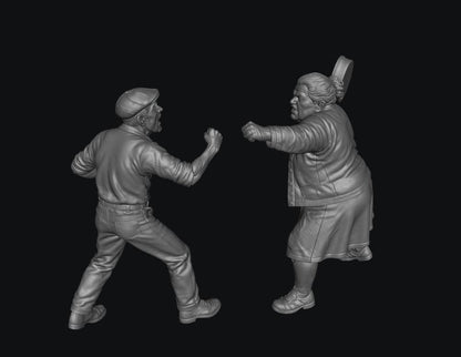 SW8337 Angry Pensioner Couple Standoff 1:35/1:32 Scale 'Hand Painted'