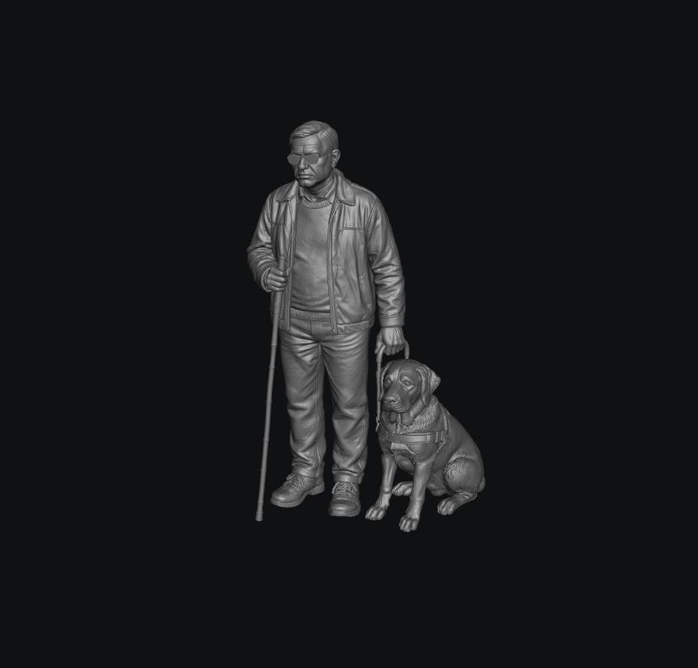 SW9347 Blind Man and Guide Dog 1:35/1:32 Scale 'Hand Painted'