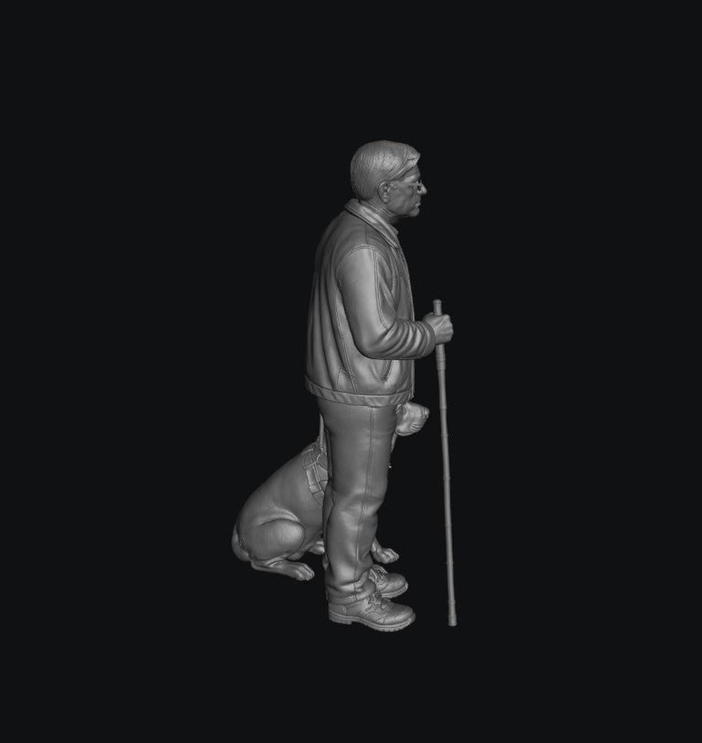 SW9347 Blind Man and Guide Dog 1:35/1:32 Scale 'Hand Painted'