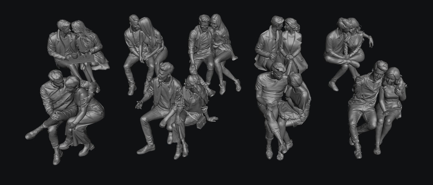 SW9302 Couples Sitting 1:35/1:32 Scale 'Hand Painted'