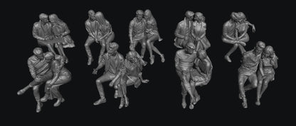 SW9302 Couples Sitting 1:35/1:32 Scale 'Hand Painted'