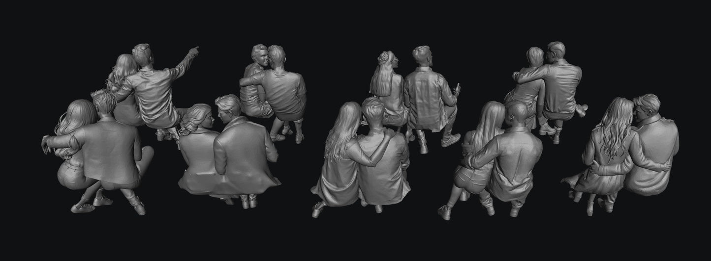 SW9302 Couples Sitting 1:35/1:32 Scale 'Hand Painted'