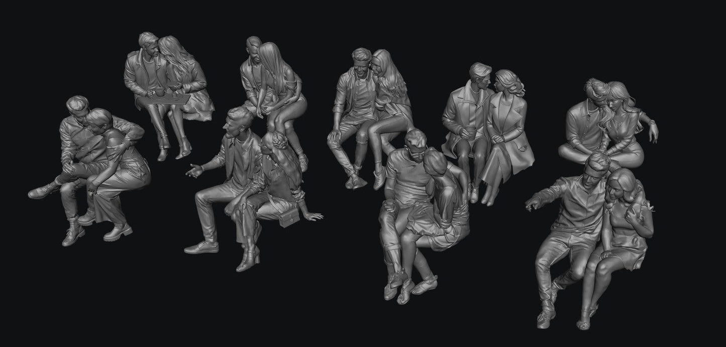 SW9302 Couples Sitting 1:35/1:32 Scale 'Hand Painted'