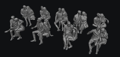 SW9302 Couples Sitting 1:35/1:32 Scale 'Hand Painted'