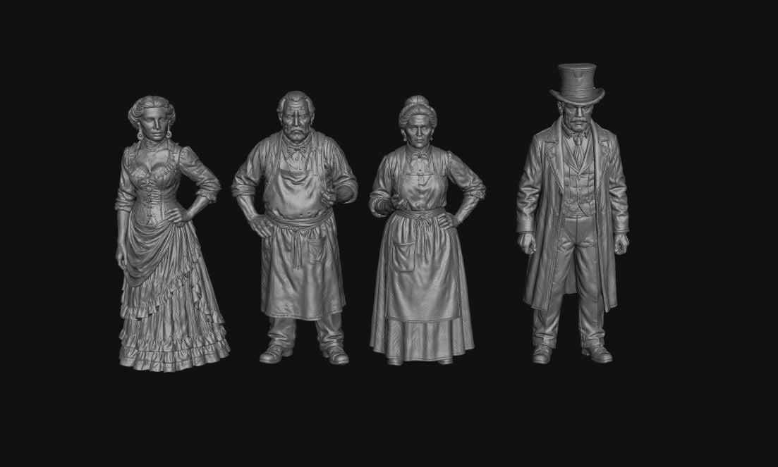 SW3335 Wild West Shop Keepers-Undertaker-Bar Girl