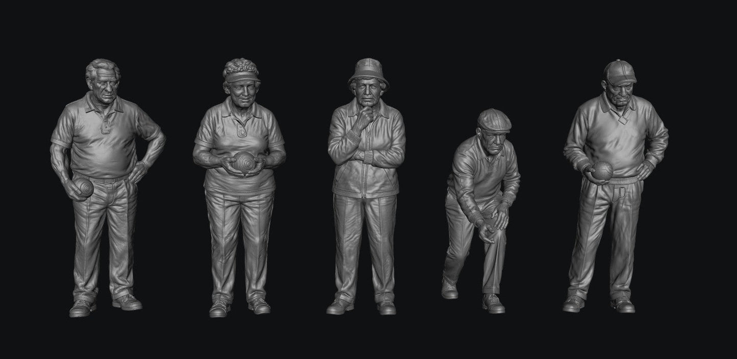 SW9352 Grass Lawn Bowls Figures