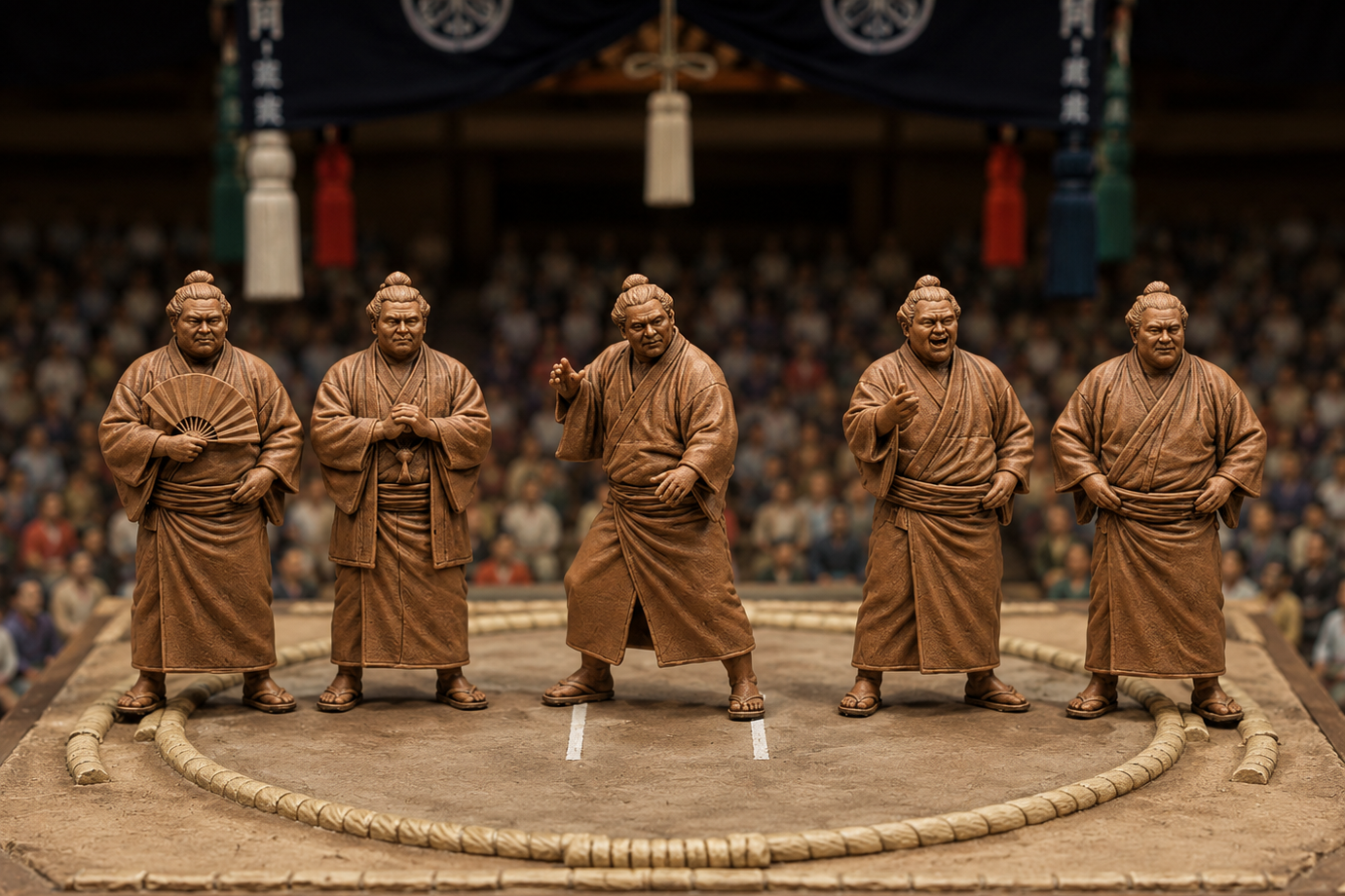 SW9341 Sumo Wrestlers 1:35/1:32 Scale 'Hand Painted'