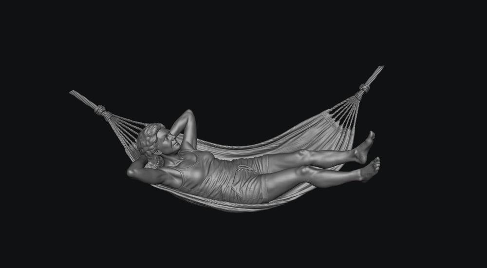 SW9570 Female Relaxing in a Hammock 1:35/1:32 Scale 'Hand Painted'