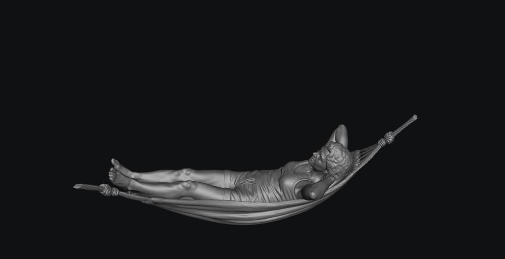 SW9570 Female Relaxing in a Hammock 1:35/1:32 Scale 'Hand Painted'