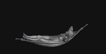 SW9570 Female Relaxing in a Hammock 1:35/1:32 Scale 'Hand Painted'