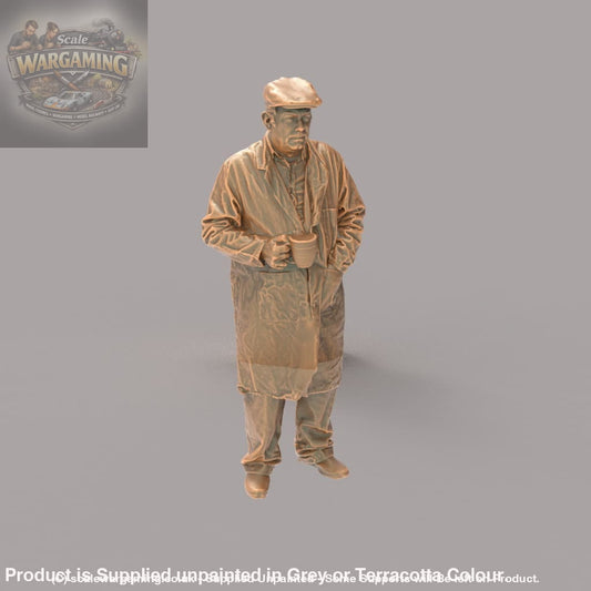 132s-0037 Male Drover/Farmer with Tea Cup Figure