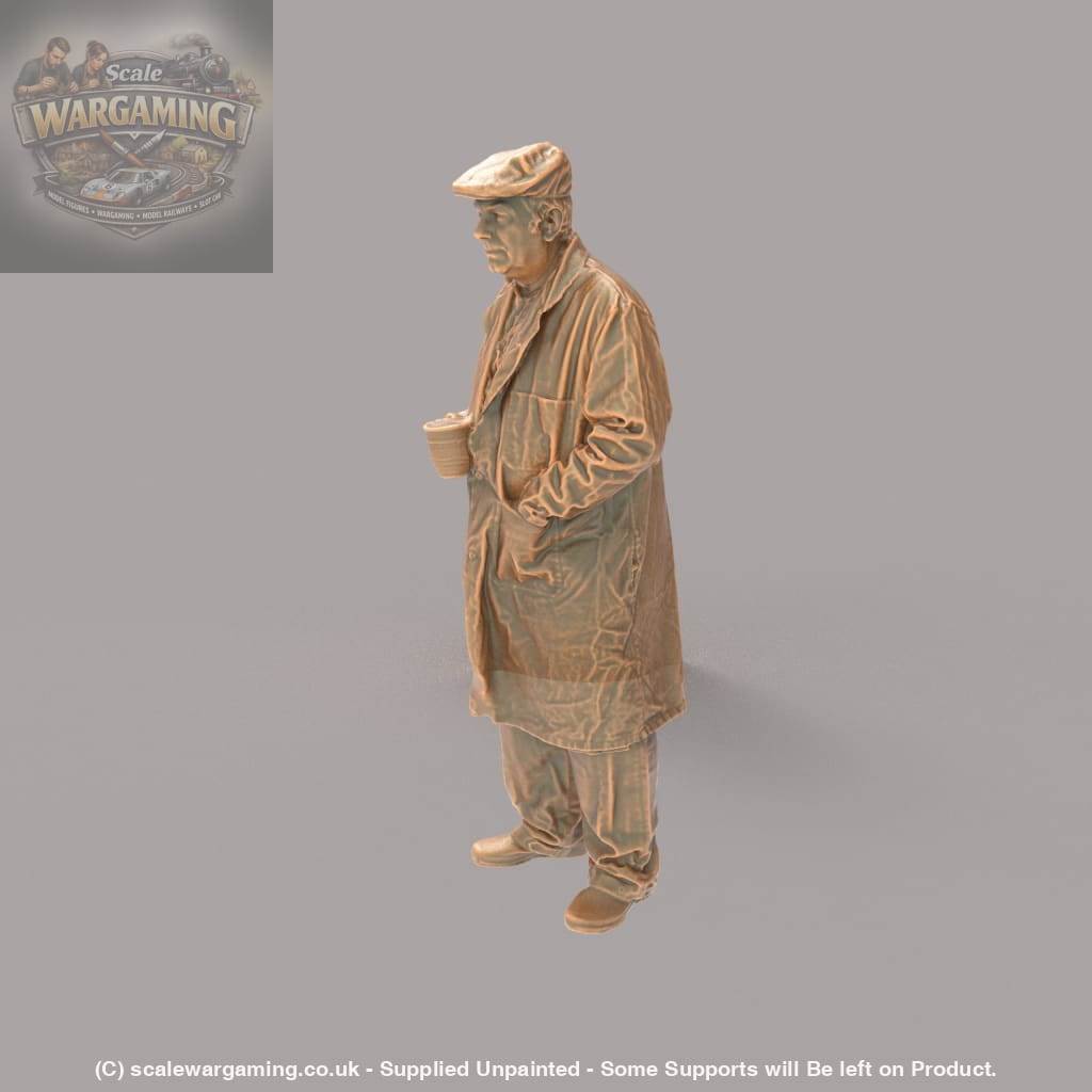 132s-0037 Male Drover/Farmer with Tea Cup Figure