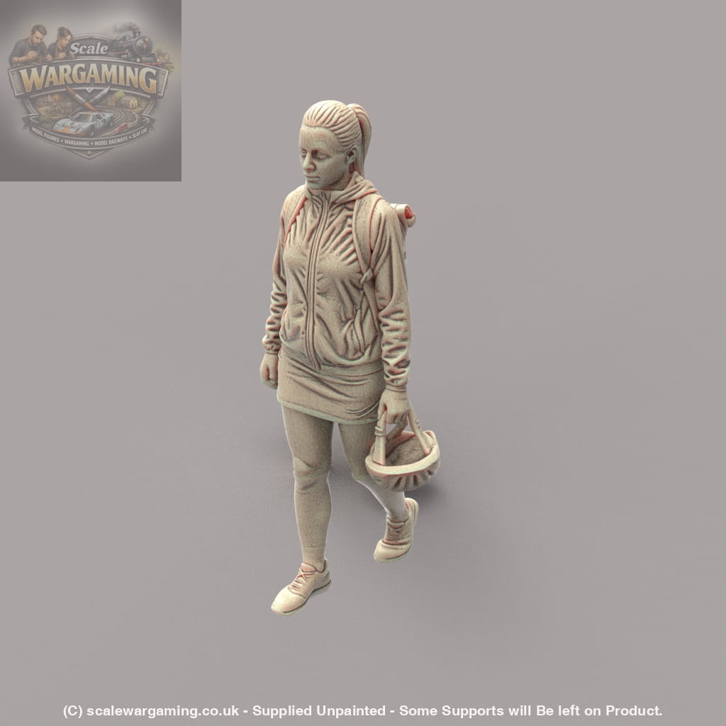 MM4173 Young Female in Skirt holding Cycle Helmet Figure