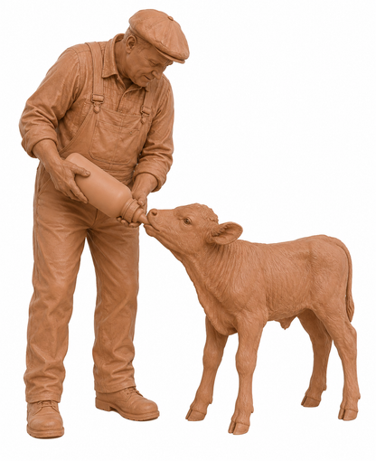 SW9508 Farmer feeding Young Calf