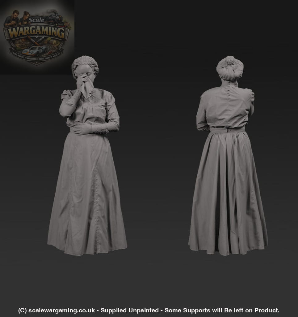 132s-0108 Victorian Lady blowing nose or crying Figure