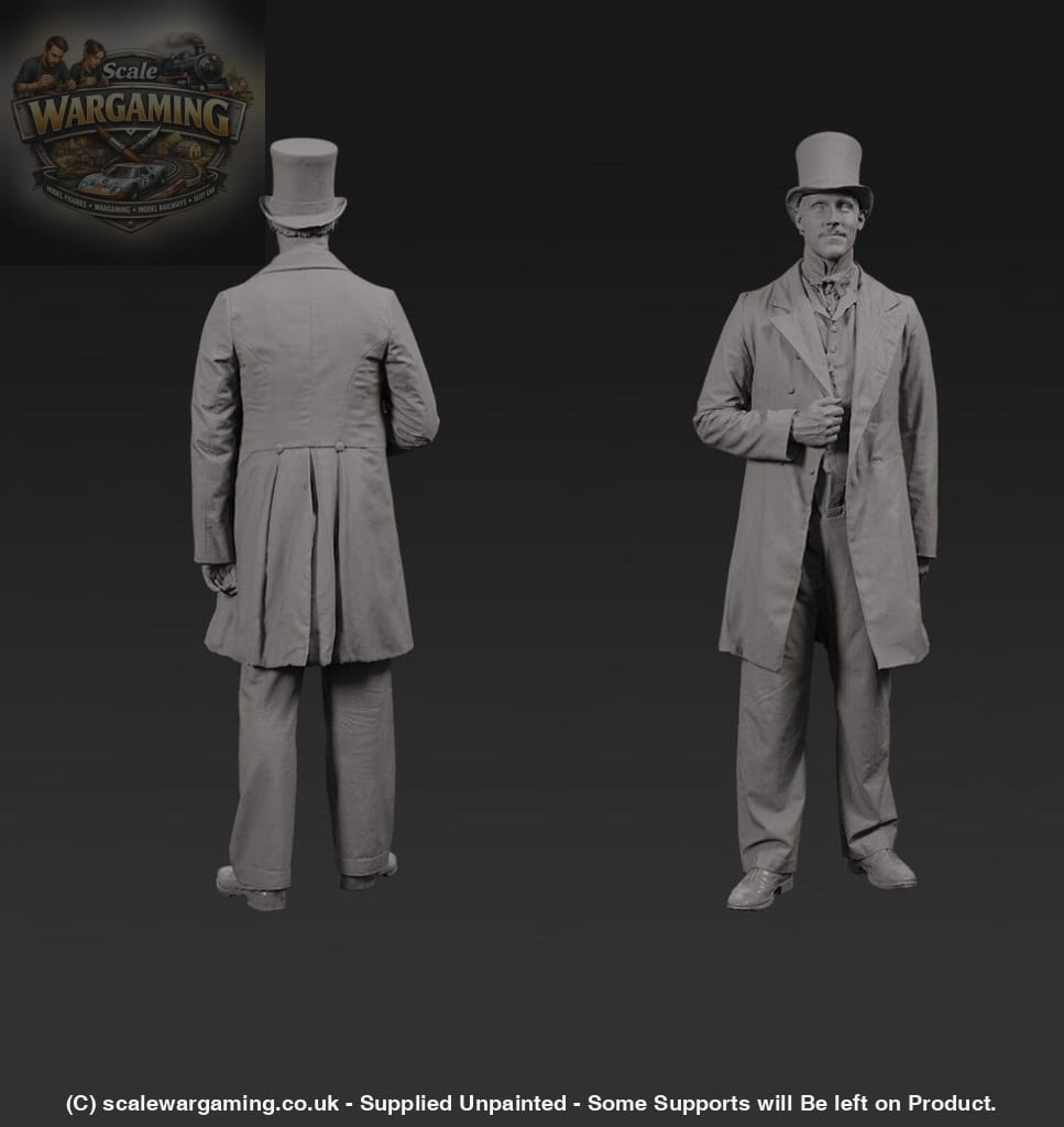 132s-0109 Male in Suit and top hat Figure