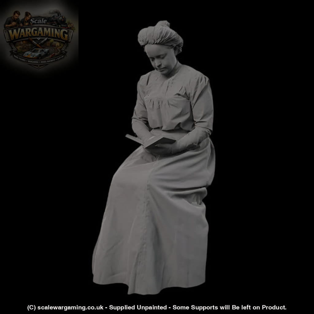 132s-0128 Victorian/Edwardian Lady Reading Book Figure