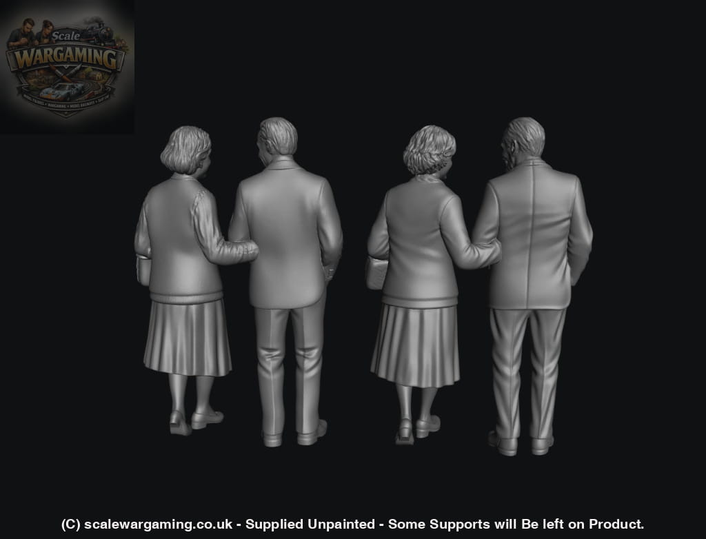 SW9257 2 Elderly Couples Walking - Figure