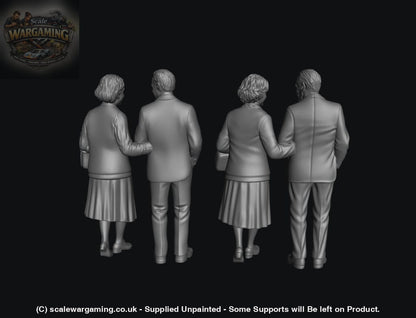 SW9257 2 Elderly Couples Walking - Figure