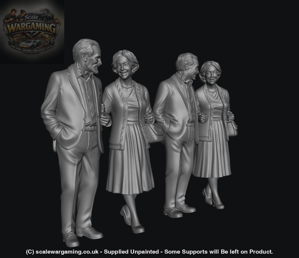 SW9257 2 Elderly Couples Walking - Figure