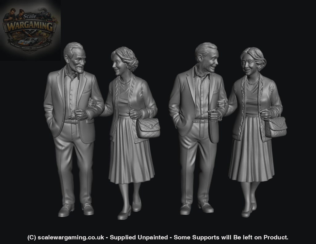 SW9257 2 Elderly Couples Walking - Figure